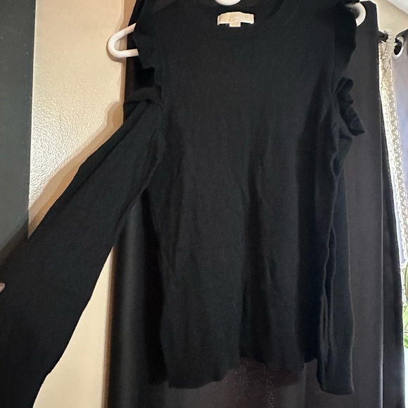 Michael Kors Black Sleeveless Ruffle Tee - Picture 1 of 2